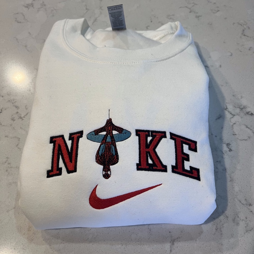 Embroidered Nike Spiderman Graphic Crewneck